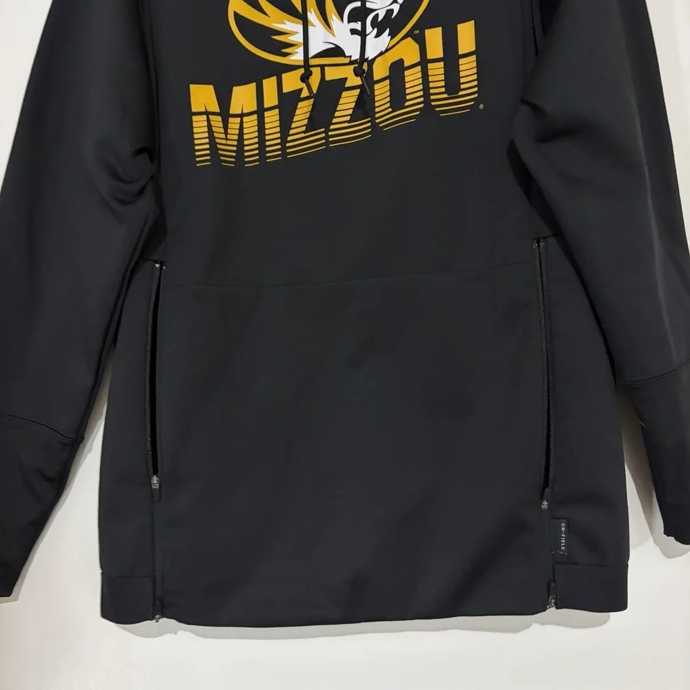 Nike University Of Missouri Mizzou Tigers On Field Hoodie Black Size Medium